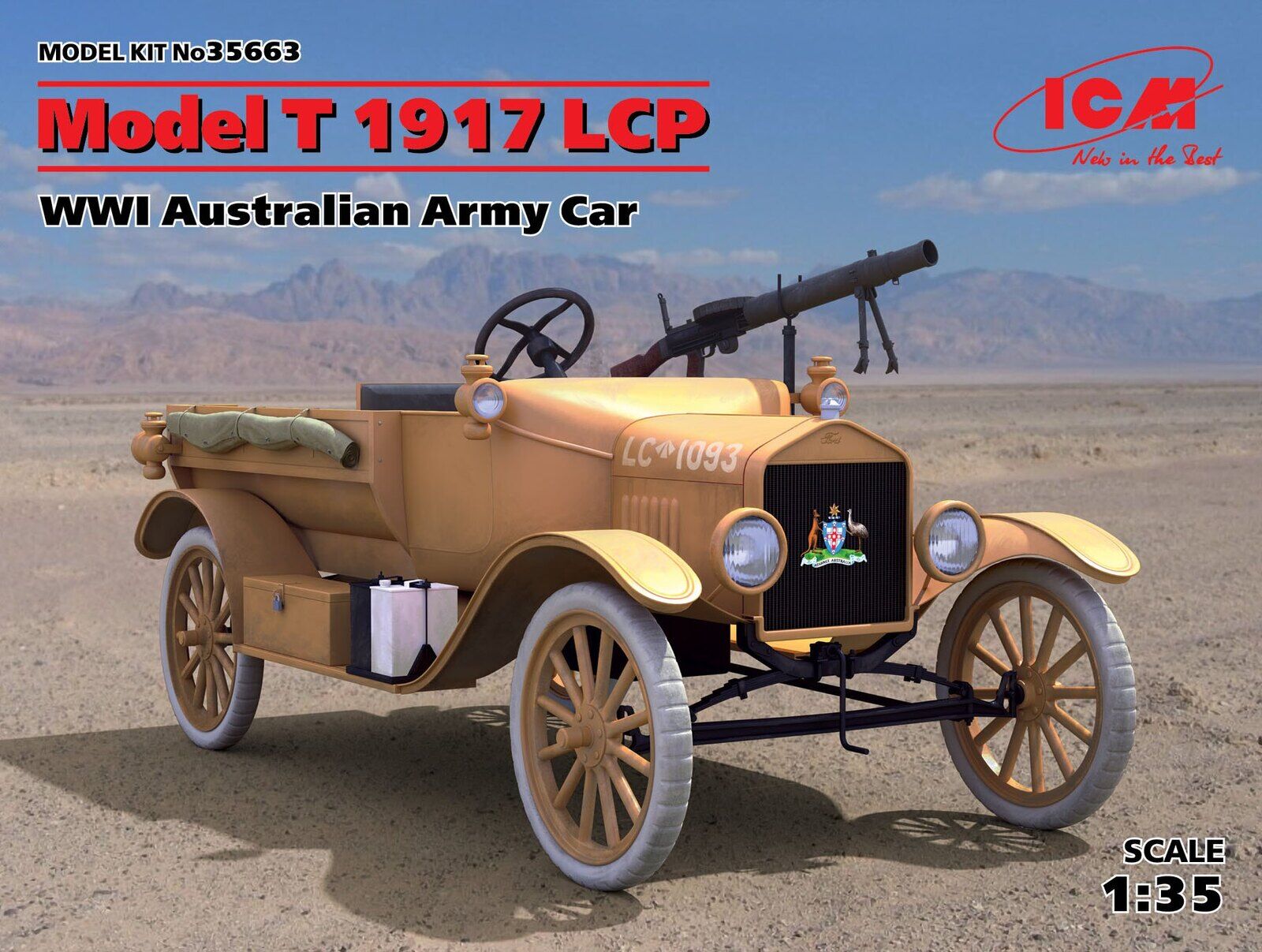 ICM 1/35 Model T 1917 LCP WWI Australian Army Car *Aus Decals* Plastic Model Kit