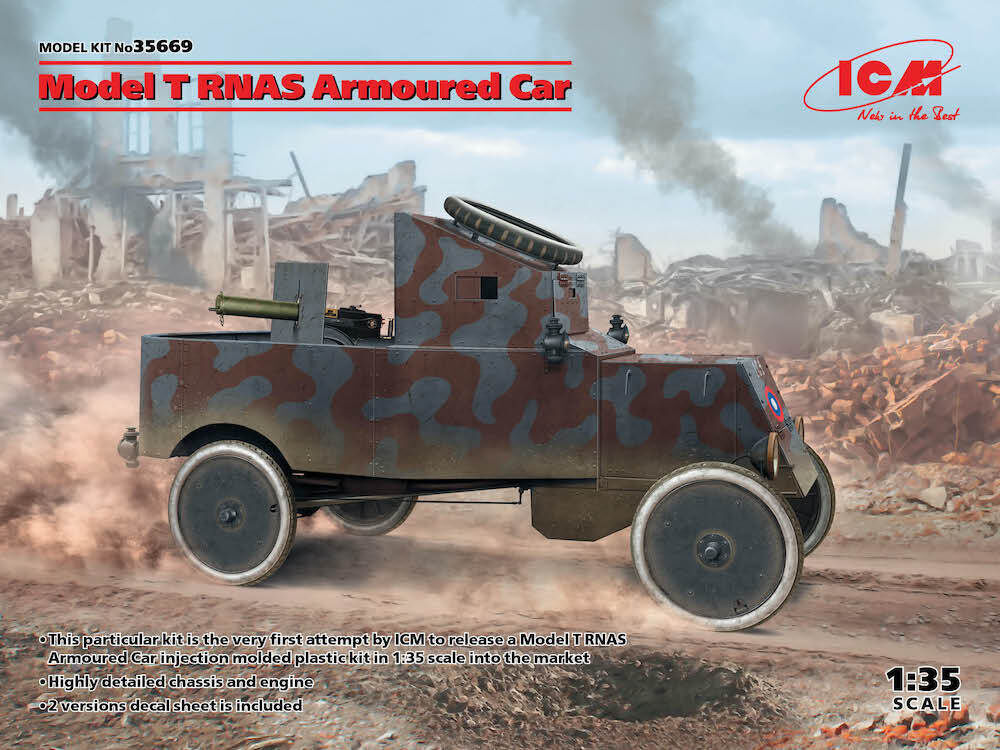 ICM 1/35 Model T RNAS Armoured Car Plastic Model Kit