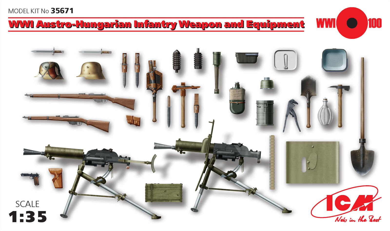 ICM 1/35 WWI Austro-Hungarian Infantry Weapon and Equipment Plastic Model Kit