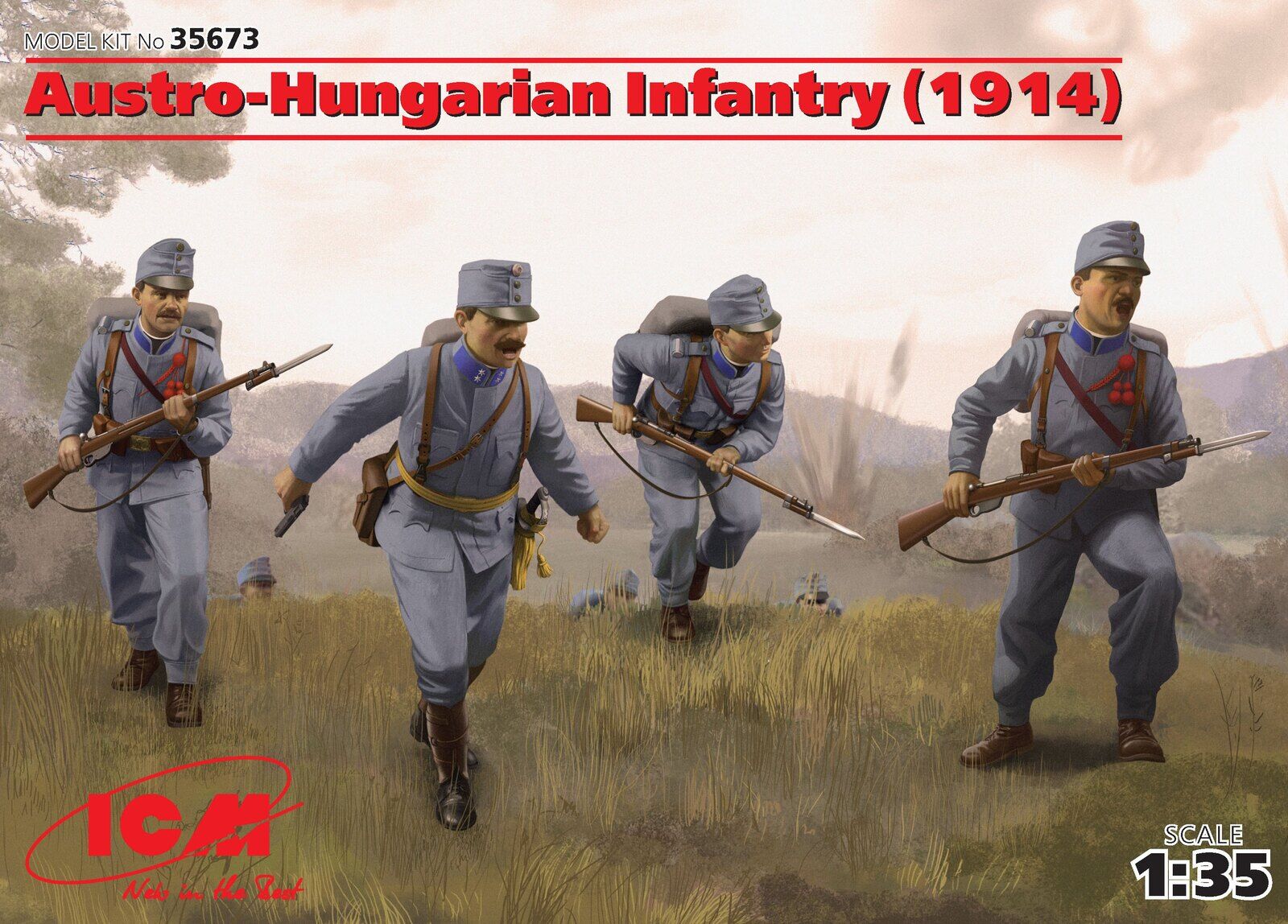 ICM 1/35 Austro-Hungarian Infantry (1914) (4 Figures) Plastic Model Kit