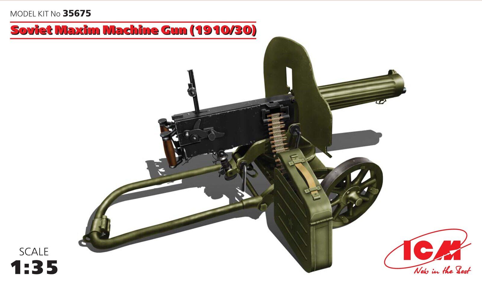ICM 1/35 Soviet Maxim Machine Gun (1910/30) Plastic Model Kit