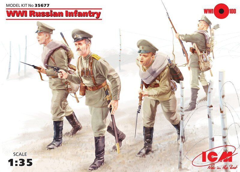 ICM 1/35 WWI Russian Infantry (4 Figures) Plastic Model Kit