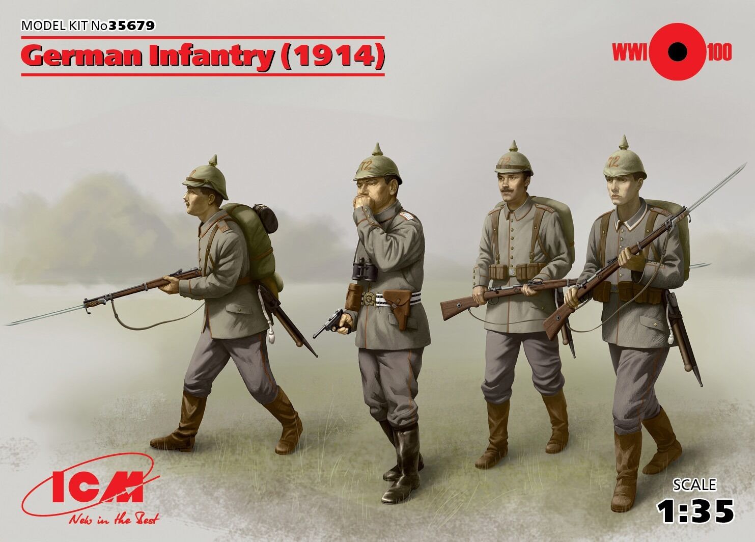 ICM 1/35 German Infantry (1914) (4 Figures) Plastic Model Kit