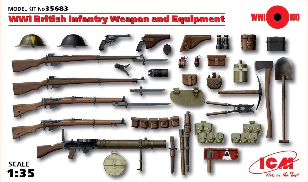 ICM 1/35 WWI British Infantry Weapon and Equipment Plastic Model Kit
