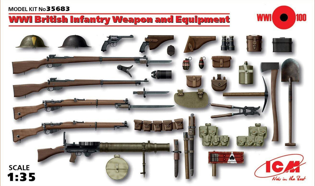 ICM 1/35 WWI British Infantry Weapon and Equipment Plastic Model Kit ICM35683