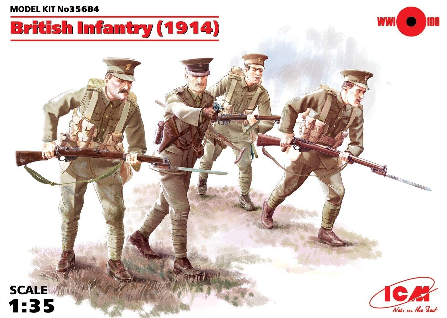 ICM 1/35 British Infantry (1914) (4 Figures) Plastic Model Kit