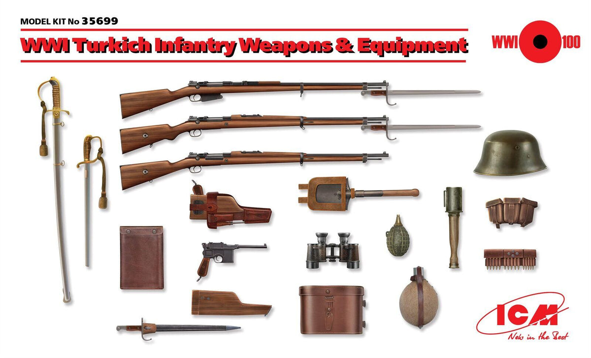 ICM 1/35 WWI Turkish Infantry Weapons & Equipment Plastic Model Kit ICM35699