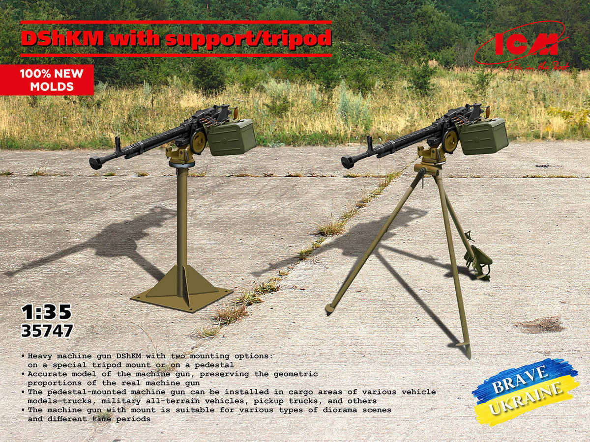 ICM 1/35 DShKM with support/tripod Plastic Model Kit ICM35747