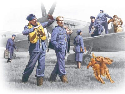 ICM 1/48 RAF Pilots and Ground Personnel (1939-1945) (7 Figures) Plastic Model Kit