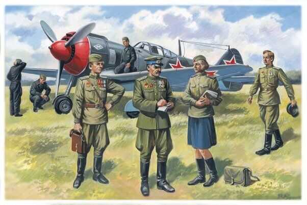 ICM 1/48 Soviet Air Force Pilots and Ground Personnel (1943-1945) (7 Figures) Plastic Model Kit