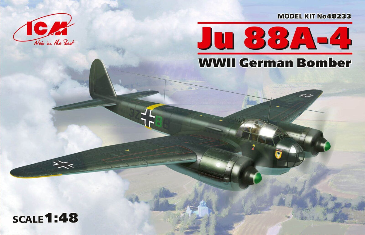 ICM 1/48 Ju 88A-4 WWII German Bomber Plastic Model Kit ICM48233