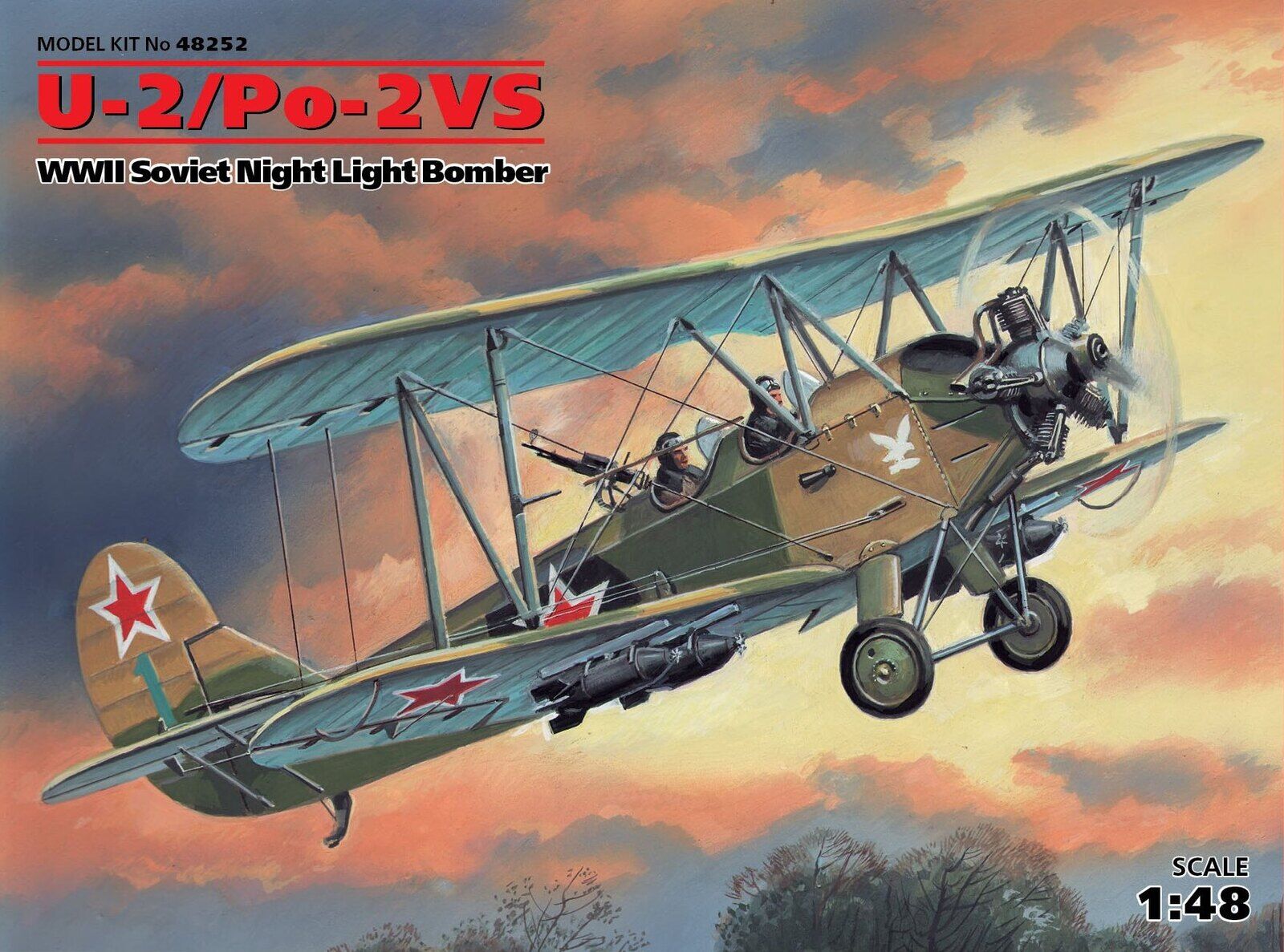 ICM 1/48 U-2/Po-2VS WWII Soviet Night Light Bomber Plastic Model Kit