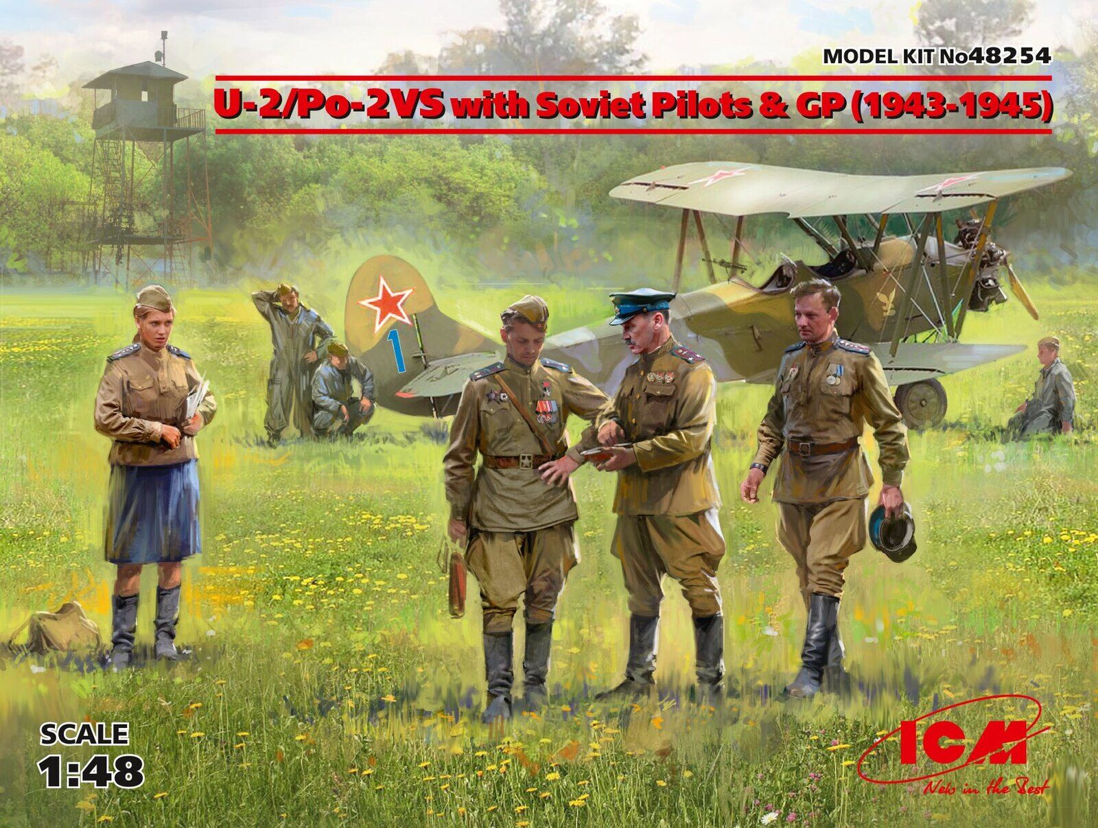 ICM 1/48 U-2/Po-2VS with Soviet Pilots & GP (1943-1945) Plastic Model Kit
