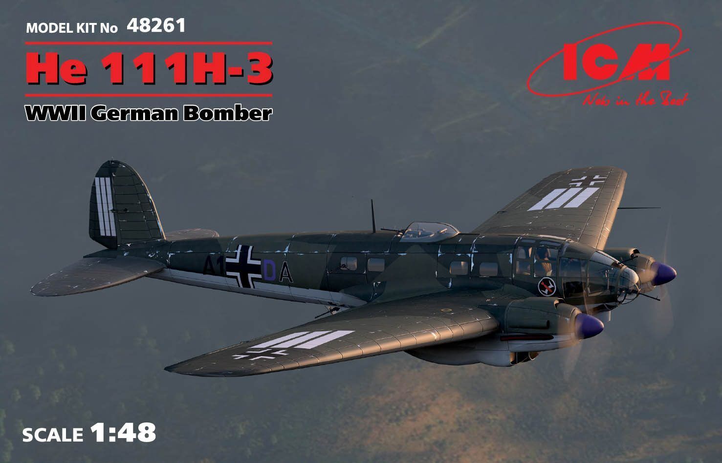 ICM 1/48 He 111H-3 WWII German Bomber Plastic Model Kit