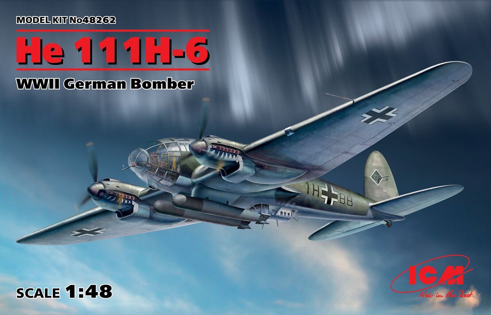 ICM 1/48 He 111H-6 WWII German Bomber Plastic Model Kit