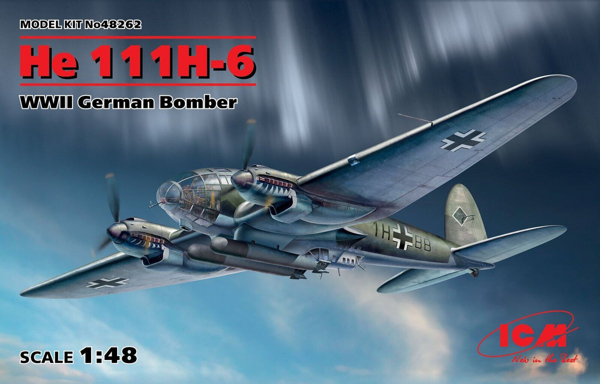 ICM 1/48 He 111H-6 WWII German Bomber Plastic Model Kit ICM48262