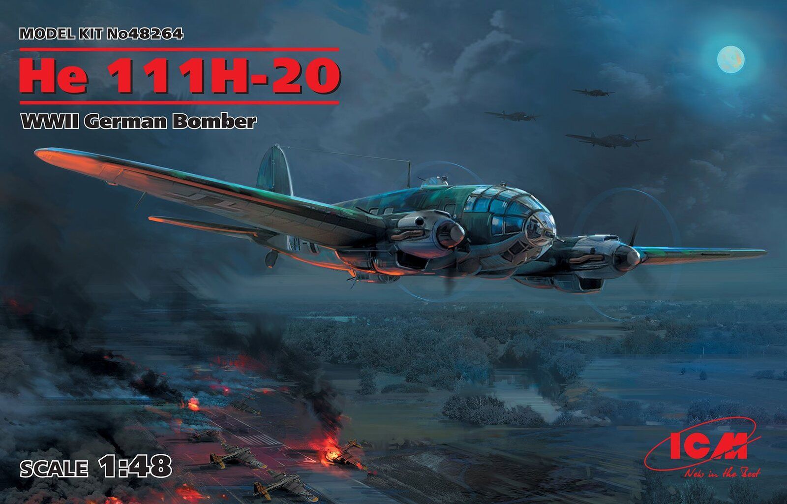 ICM 1/48 He 111H-20 WWII German Bomber Plastic Model Kit