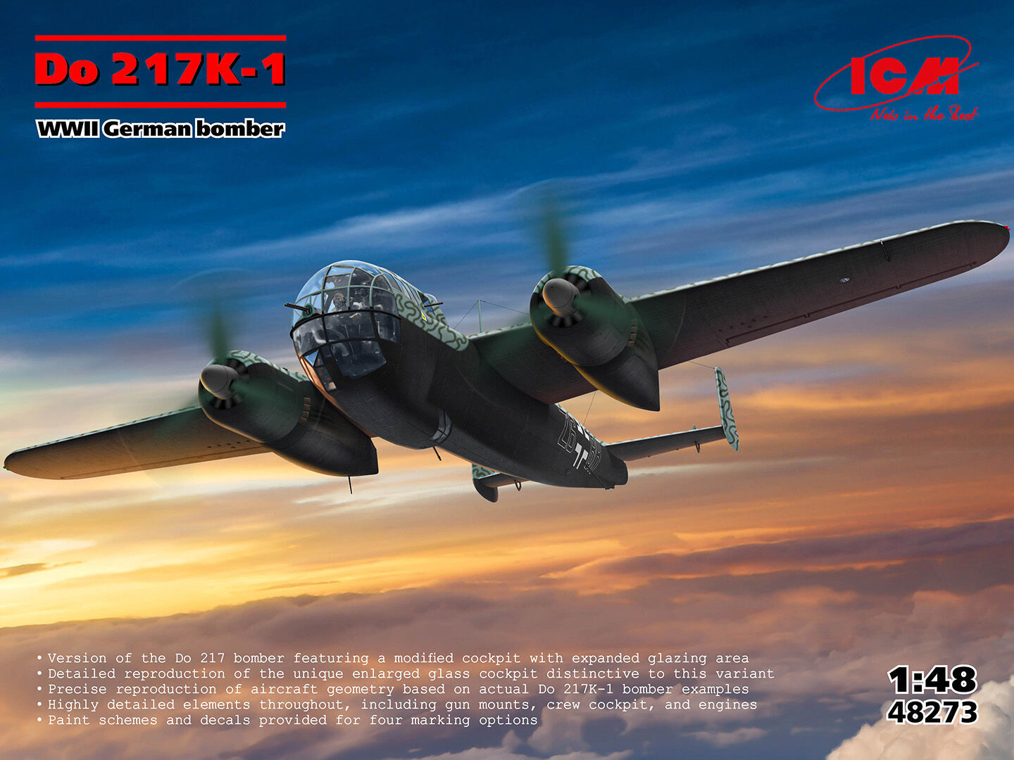 ICM 1/48 Do 217K-1 WWII German bomber Plastic Model Kit