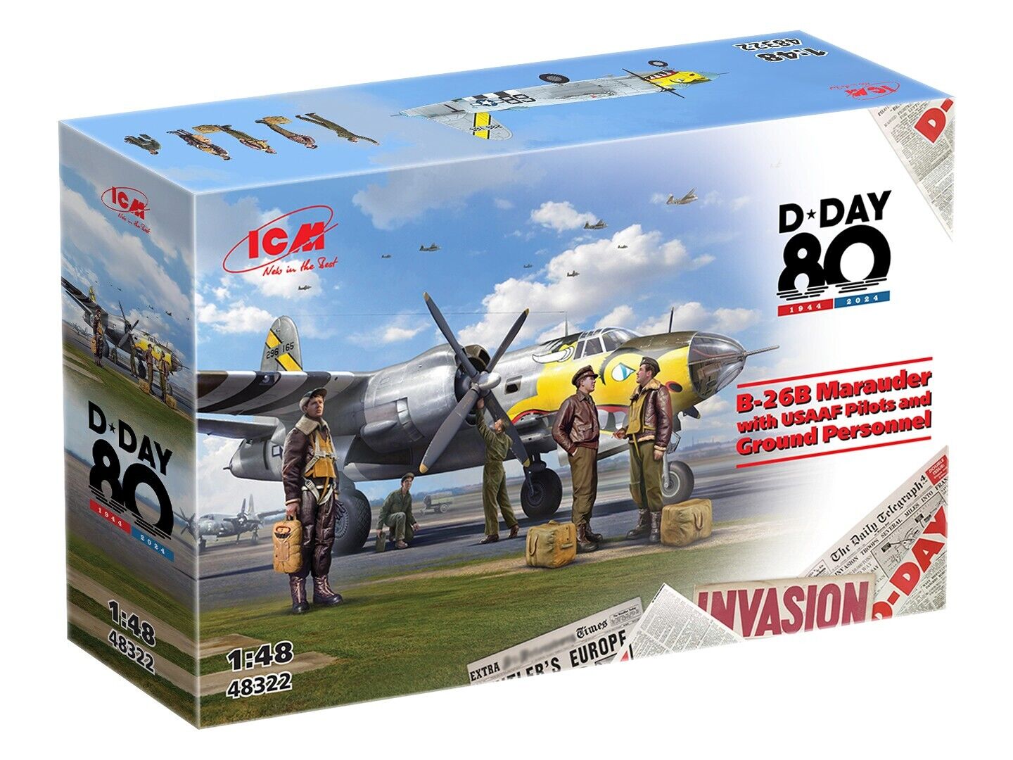 ICM 1/48 B-26B Marauder with USAAF Pilots and Ground Personnel Plastic Model Kit