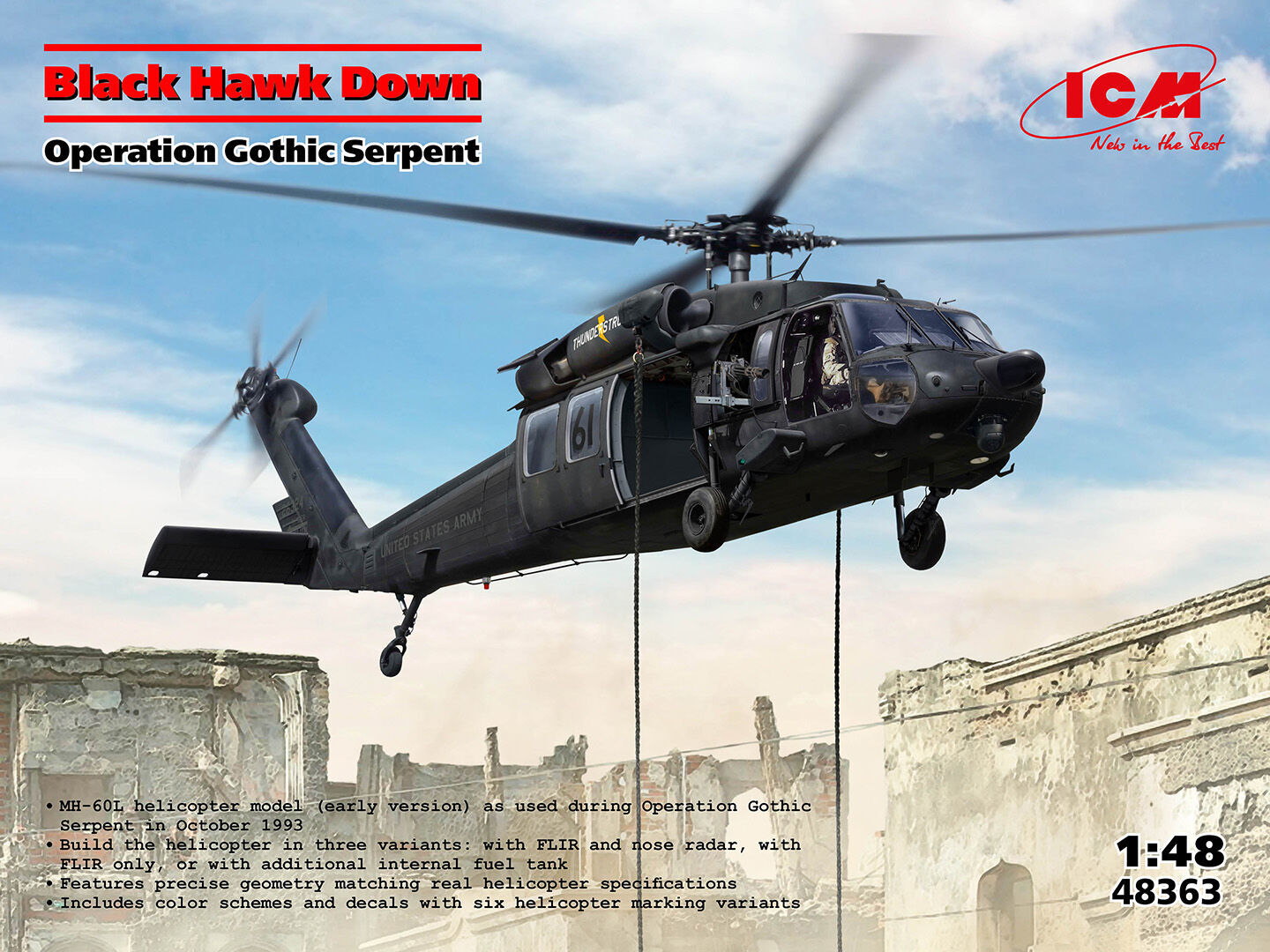 ICM 1/48 Black Hawk Down. Operation Gothic Serpent Plastic Model Kit