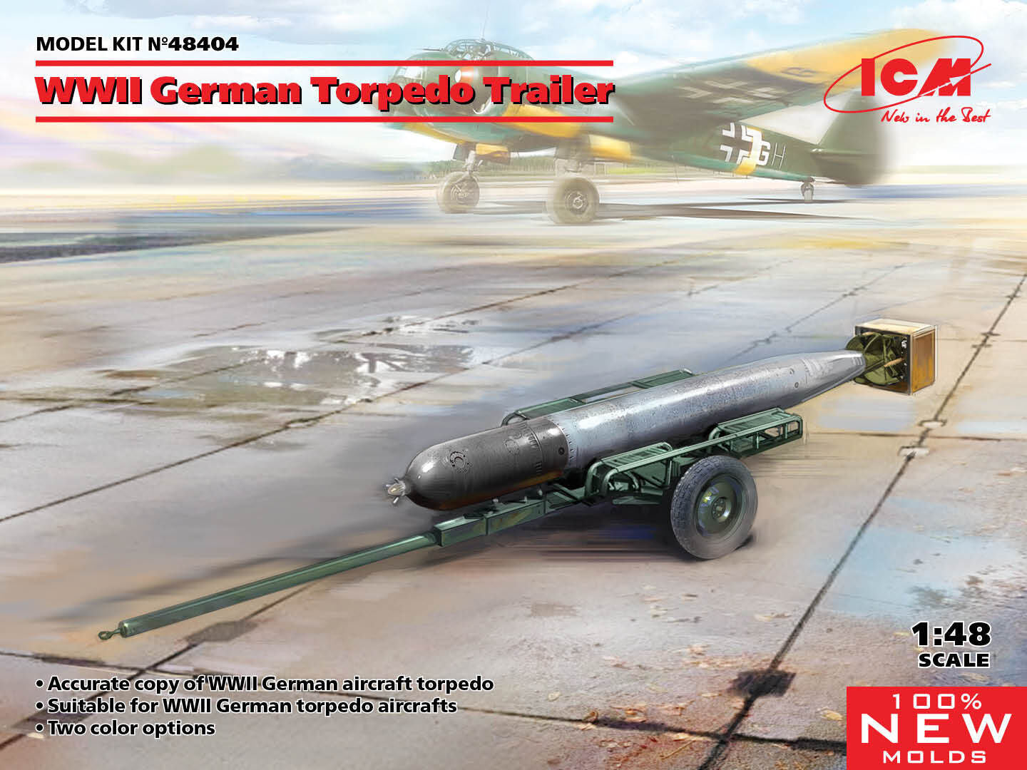 ICM 1/48 WWII German Torpedo Trailer Plastic Model Kit