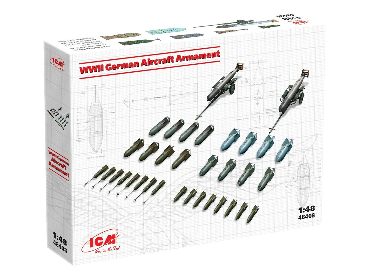 ICM 1/48 WWII German Aircraft Armament Plastic Model Kit ICM48408