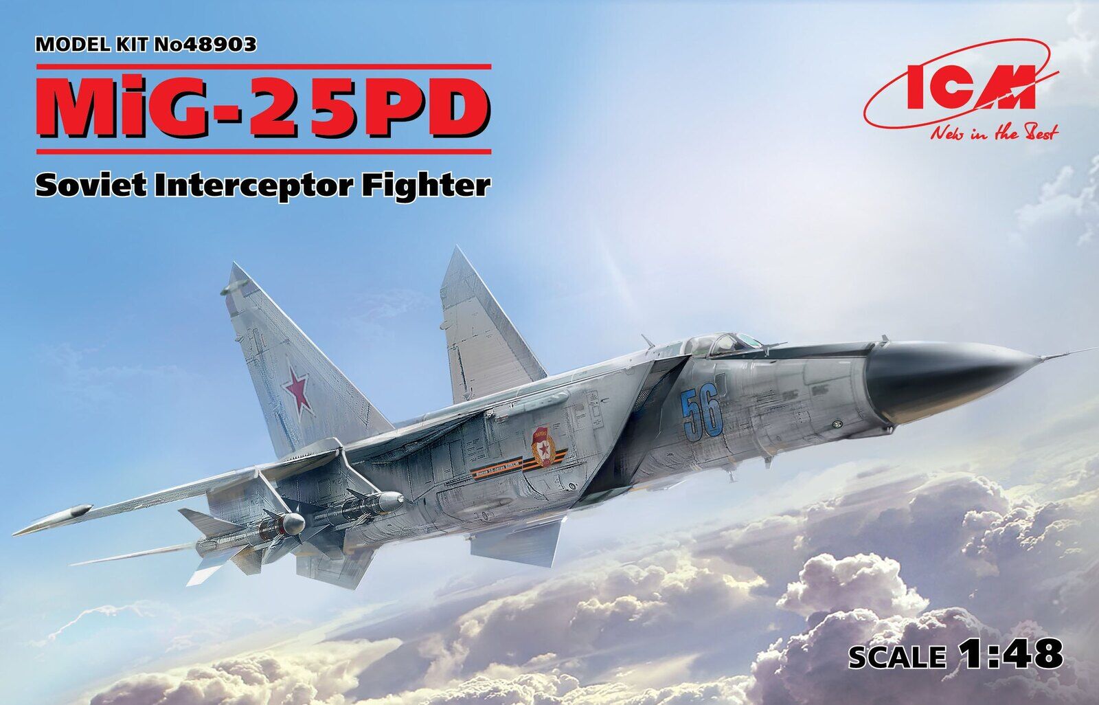 ICM 1/48 MiG-25 PD Soviet Interceptor Fighter Plastic Model Kit