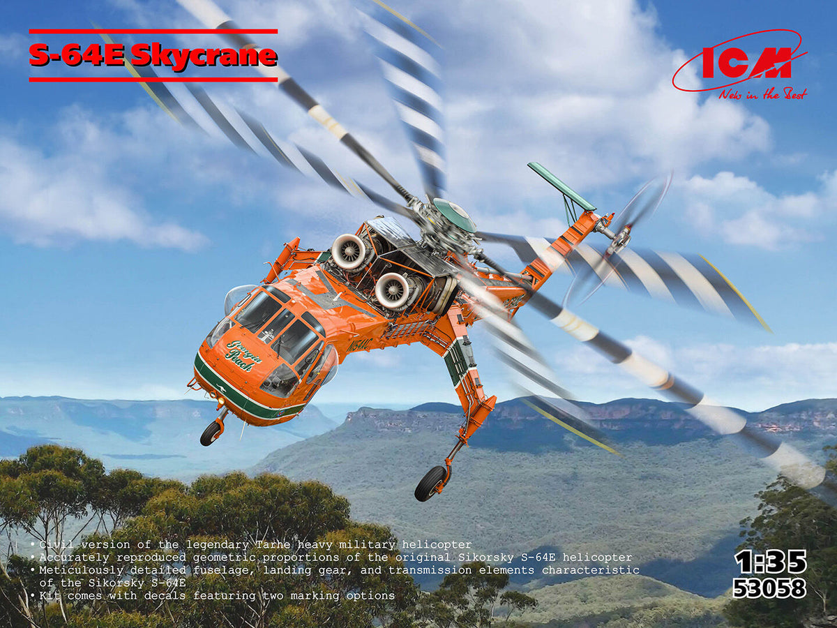 ICM 1/35 Sikorsky S-64E Skycrane Plastic Model Kit ICM53058