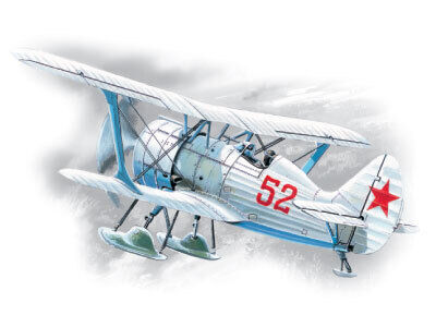 ICM 1/72 I-15 bis WWII Soviet Biplane Fighter (Winter Version) Plastic Model Kit