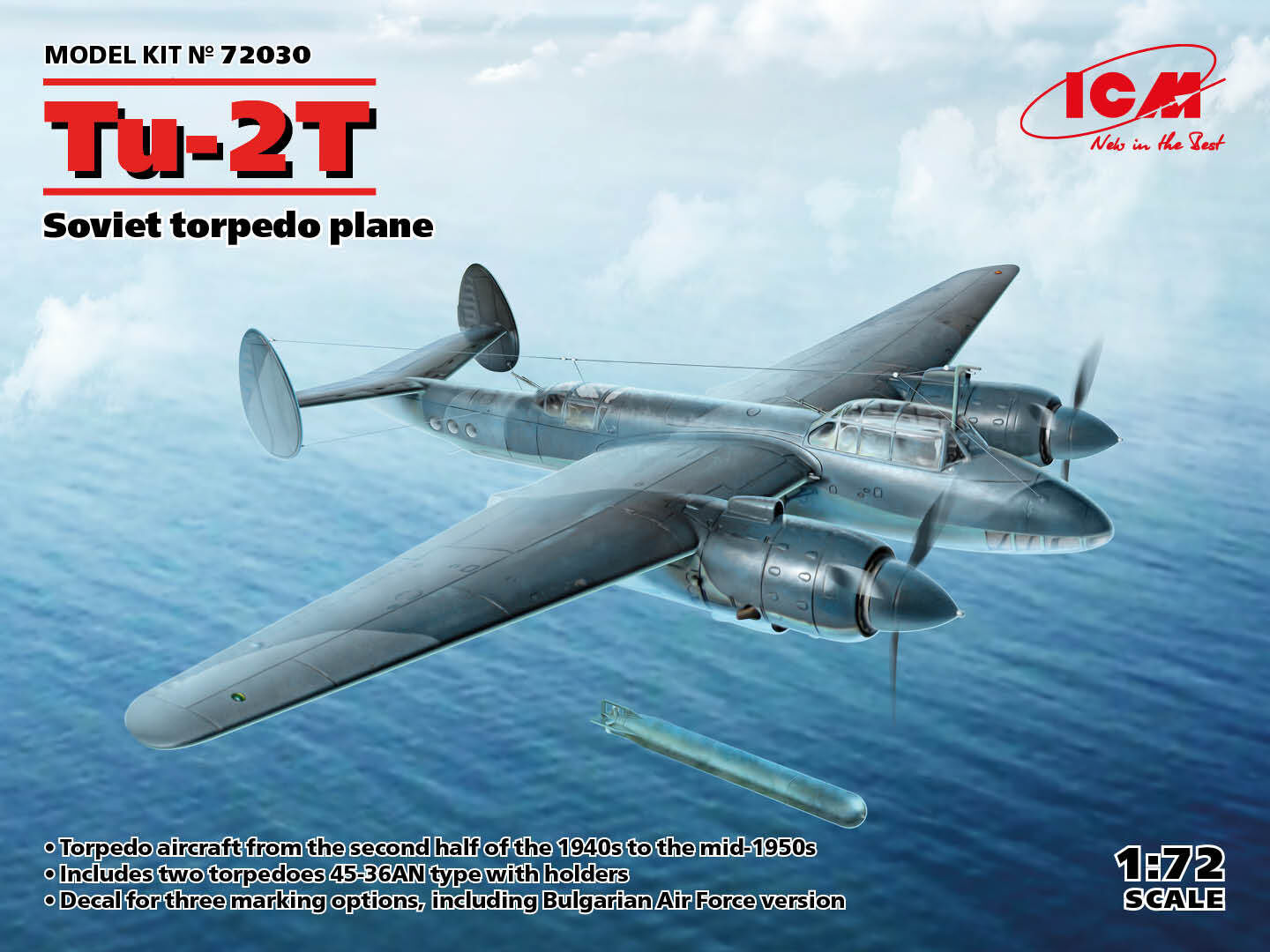 ICM 1/72 Tu-2T Soviet torpedo plane Plastic Model Kit