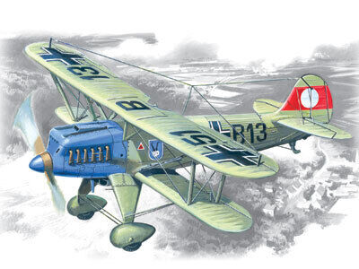 ICM 1/72 Heinkel He 51A-1 German Biplane Fighter Plastic Model Kit