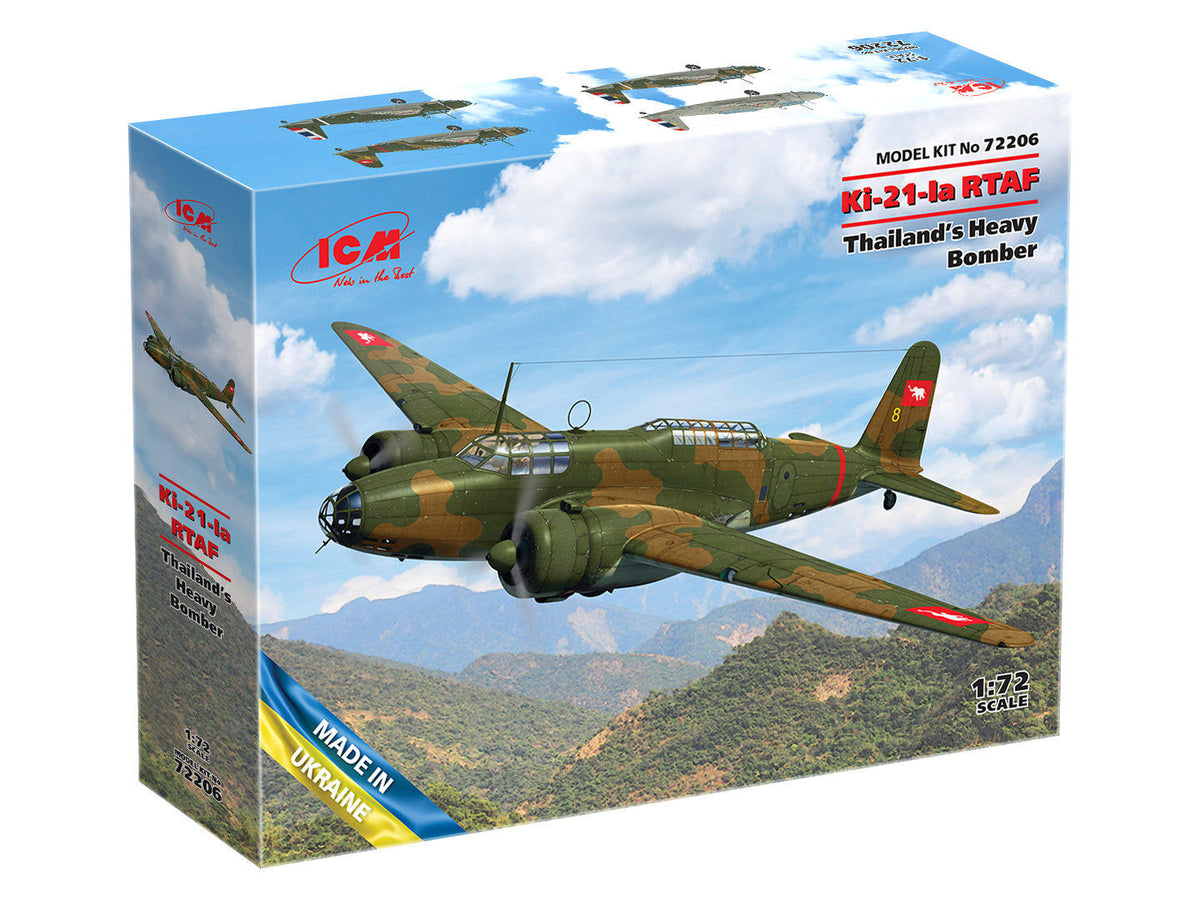 ICM 1/72 Ki-21-Ia RTAF Thailand's Heavy Bomber Plastic Model Kit ICM72206