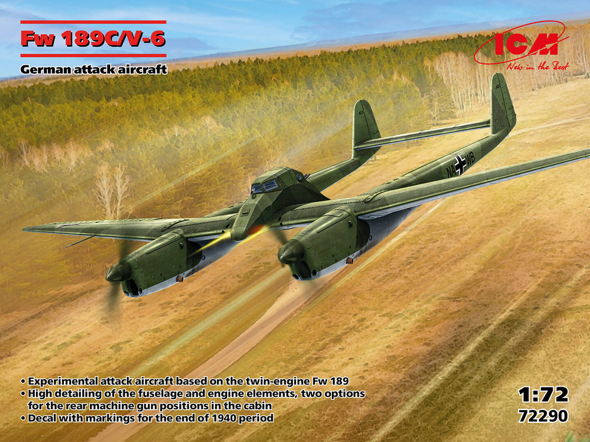 ICM 1/72 Fw 189C/V-6 German Attack Aircraft Plastic Model Kit ICM72290