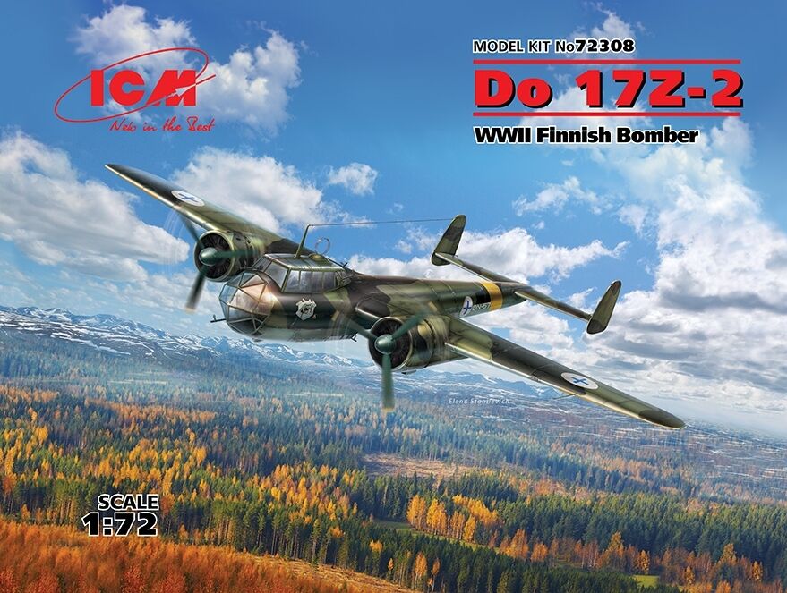 ICM 1/72 Do 17Z-2 WWII Finnish Bomber Plastic Model Kit
