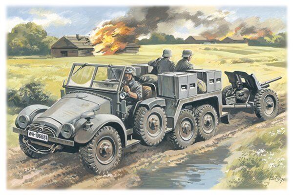 ICM 1/72 Krupp L2H143 Kfz.69 with Pak 36 German Artillery Tractor Plastic Model Kit
