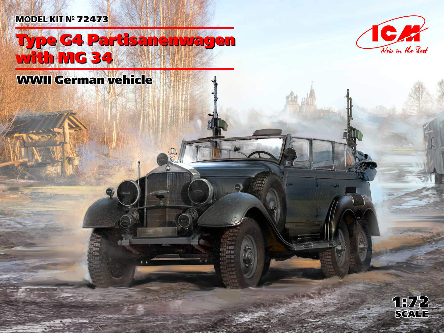 ICM 1/72 Type G4 Partisanenwagen with MG 34 WWII German vehicle Plastic Model Kit