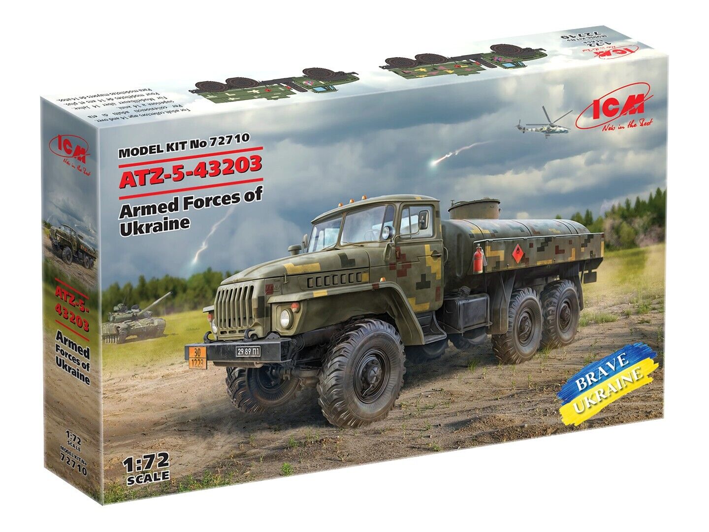 ICM 1/72 ATZ-5-43203 Fuel Bowser of the Armed Forces of Ukraine Plastic Model Kit