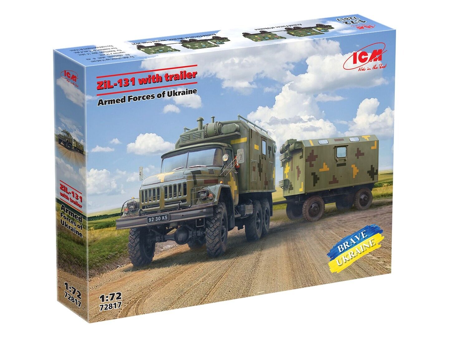 ICM 1/72 ZiL-131 Truck with trailer Armed Forces of Ukraine Plastic Model Kit