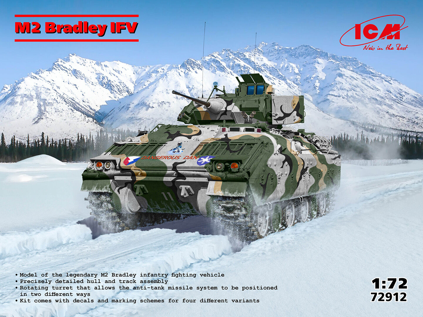 ICM 1/72 M2 Bradley US Infantry Fighting Vehicle Plastic Model Kit