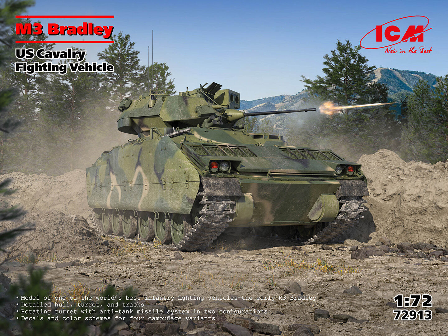 ICM 1/72 M3 Bradley US Cavalry Fighting Vehicle Plastic Model Kit
