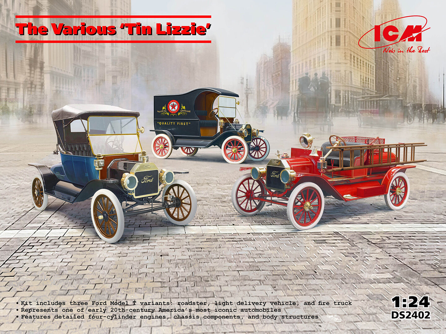 ICM 1/24 The Various 'Tin Lizzie' Plastic Model Kit Diorama Set