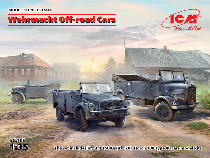 ICM 1/35 Wehrmacht Off-road Cars Plastic Model Kit Diorama Set