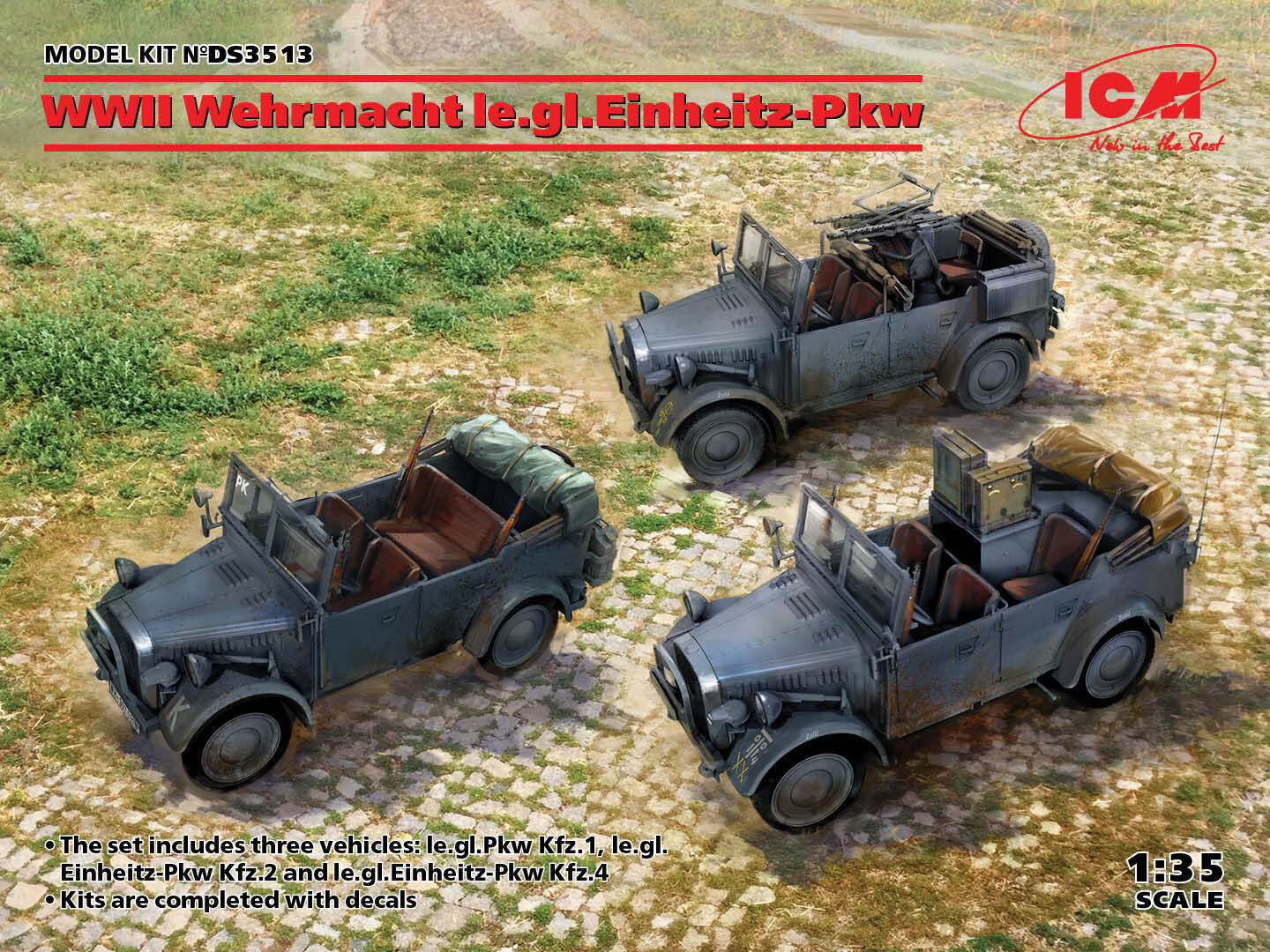 ICM 1/35 WWII Wehrmacht le.gl.Einheitz-Pkw Plastic Model Kit Diorama Set