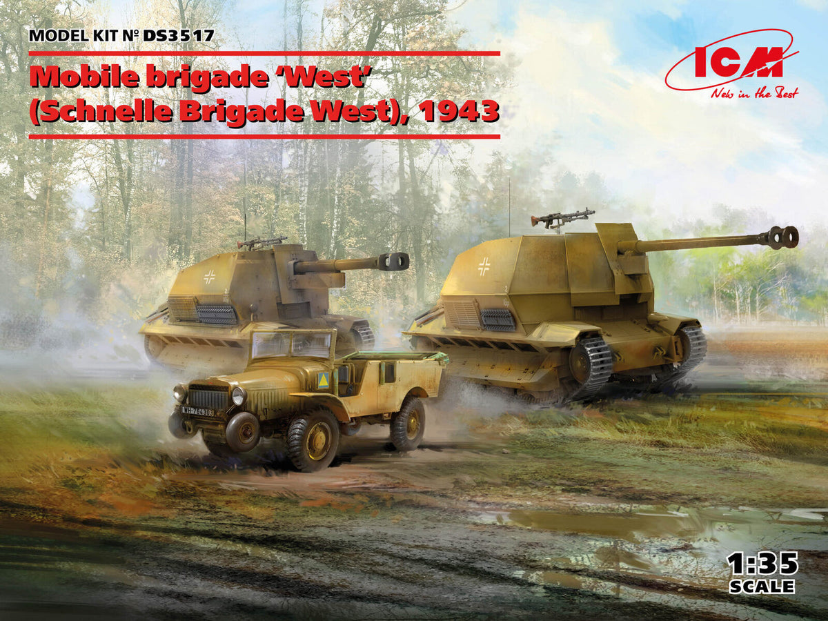 ICM 1/35 Mobile brigade 'West' (Schnelle Brigade West) 1943 Plastic Model Kit Diorama Set ICMDS3517