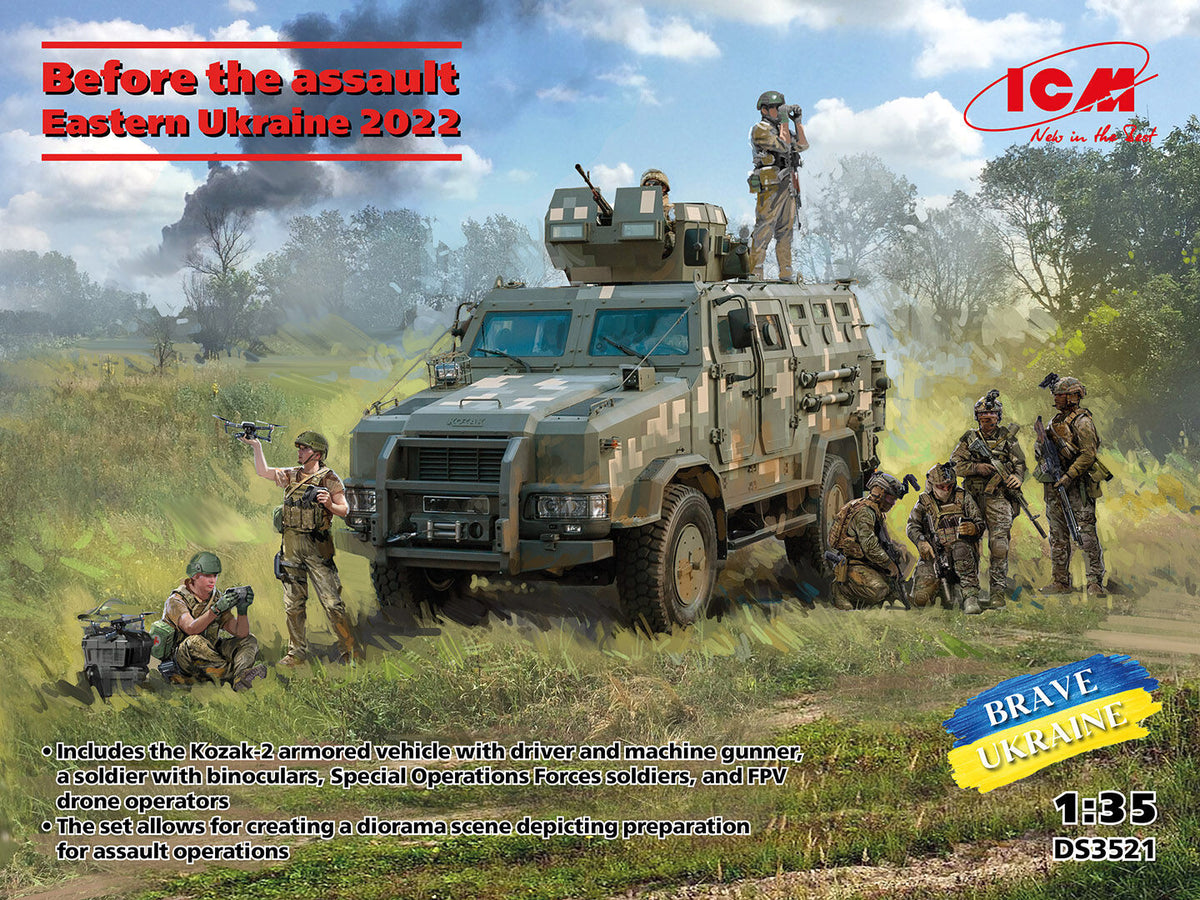 ICM 1/35 Before the assault. Eastern Ukraine 2022 Plastic Model Kit Diorama Set ICMDS3521
