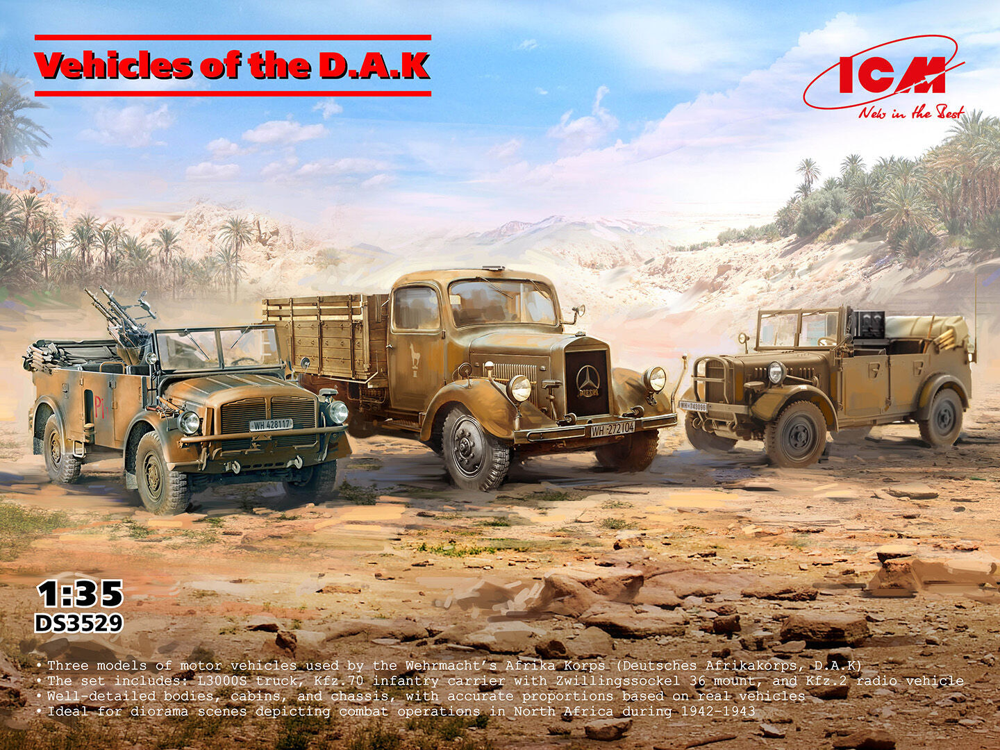 ICM 1/35 Vehicles of the D.A.K Plastic Model Kit Diorama Set