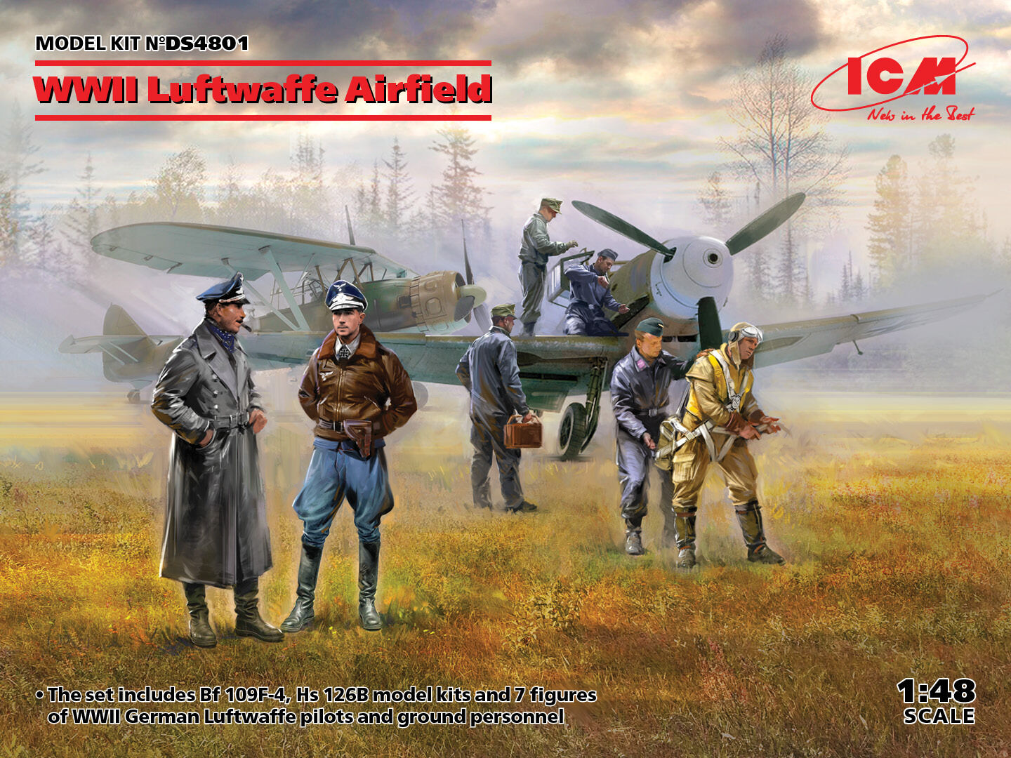 ICM 1/48 WWII Luftwaffe Airfield Plastic Model Kit Diorama Set