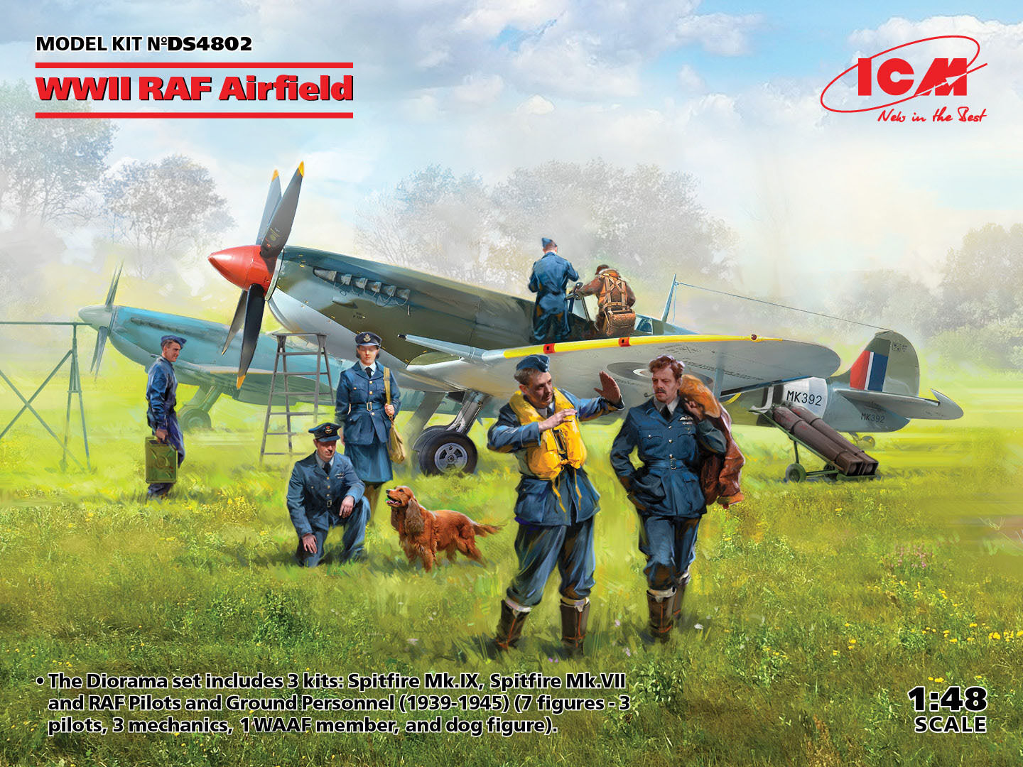 ICM 1/48 WWII RAF Airfield Plastic Model Kit Diorama Set