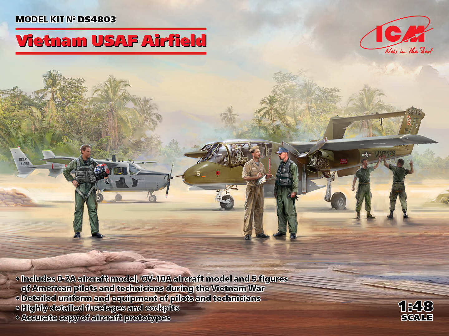 ICM 1/48 Vietnam USAF Airfield Plastic Model Kit Diorama Set