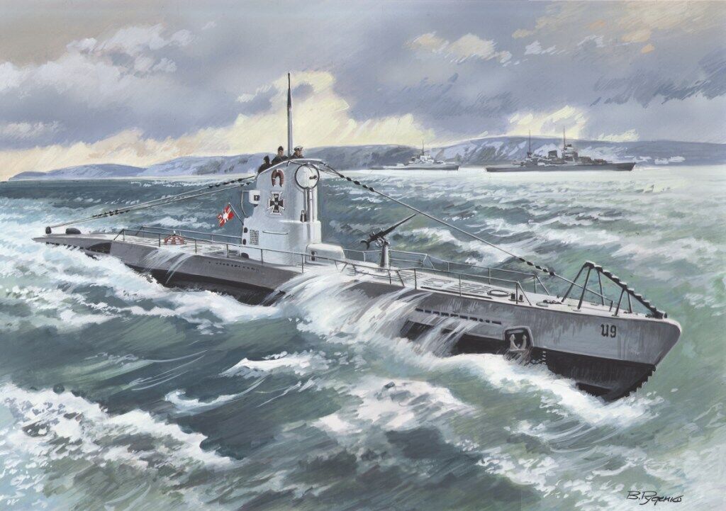 ICM 1/144 U-Boat Type IIB (1939) German Submarine Plastic Model Kit